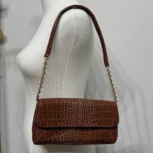 Liz Claiborne Tan Croc Embossed Y2K Bag